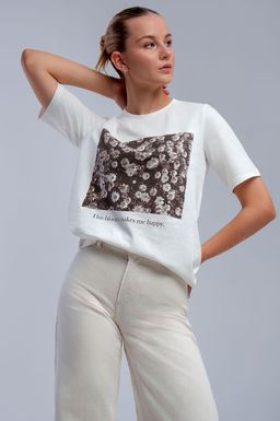 Арт. 31132 Футболка женская 44-52 (5 шт) Цвет:молочный - Калинка фото 2