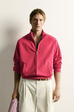 SUDADERA RELAXED FIT CREMALLERA / Fucsia - Zara фото 2