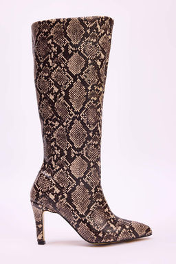 Cok Renkli Animal Desenli Kad?n 9,5 cm Topuklu Cizme TAKAW26CZ00034