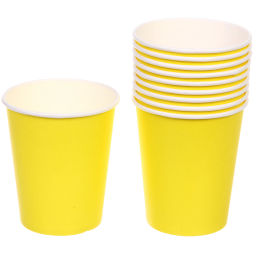 Цена за 6 шт. Стакан бумажный 0,2л в наборе 10 шт "Желтый"