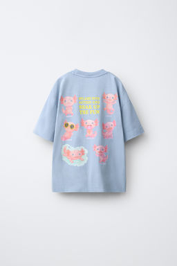 CAMISETA ESTAMPADO AXOLOTL / Azul