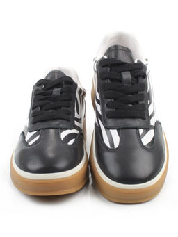 03-Y6-1B BLACK/WHITE Полуботинки спортивные женские (натуральная кожа)