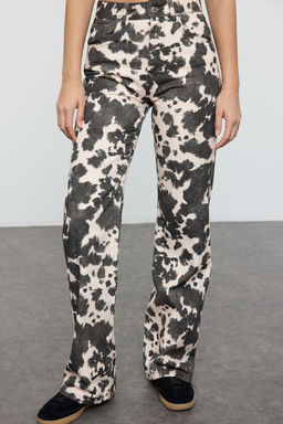 Kahverengi Inek Desenli Dusuk Bel Wide Leg Jeans TWOAW25JE00354 - Trendyolmilla фото 4