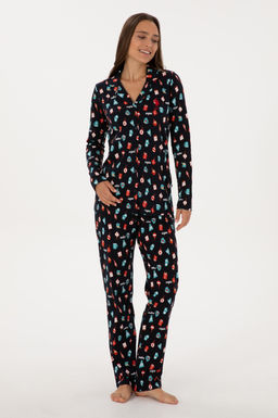 Kad_n Lacivert Pijama Tak_m_ Sepette S_rpriz _ndirim - U.s. polo assn фото 4