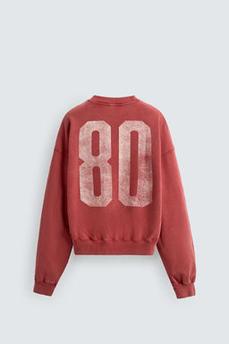 WASHED CONTRAST PRINT SWEATSHIRT - Zara фото 8