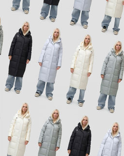 Пальто утепленное стеганное зимнее с капюшоном женское зеленого цвета 9608Z