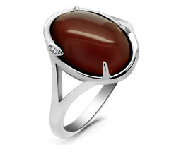 Кольцо из серебра сердолик, МЦВА175