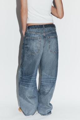 JEANS CINTURA DOBLADA TRF TIRO MEDIO / Marino - Zara фото 5