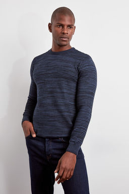 TRENDYOL MAN Lacivert Slim Dar Kesim Bisiklet Yaka Degrade Triko Kazak TMNAW20LS0008 - Trendyolmilla фото 3