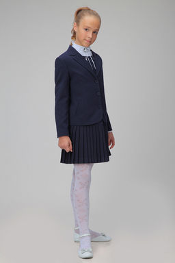 Синий школьный жакет для девочки Инфанта, модель 0701 фото 2