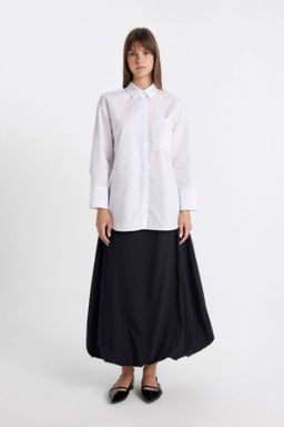 Balloon Fit Poplin Maxi Etek