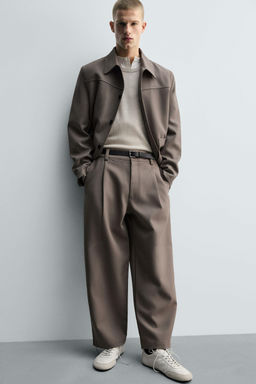BALLOON FIT PLEATED TROUSERS - Zara фото 5