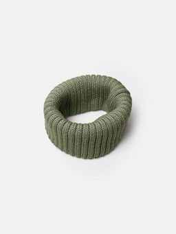 Снуд из смесовой шерсти Олива вертикальная вязка