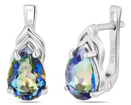 Серьги, мистик кварц синий, Виолет