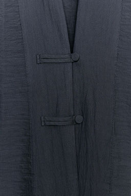 CAMISA CRUZADA ALAMARES ZW COLLECTION / Gris oscuro - Zara фото 6