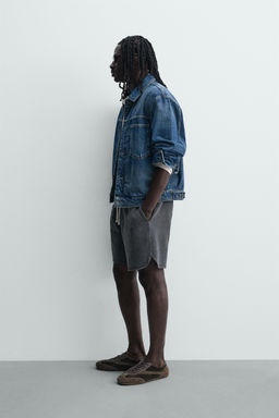SHORTS JOGGER LAVADOS / Antracita oscuro