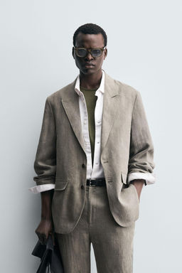WASHED 100% LINEN SUIT BLAZER - Zara фото 2
