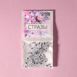 Цена за 10 шт. Стразы термоклеевые «Конус», стеклянные, SS10, d=2.8 мм, 100 шт., белые