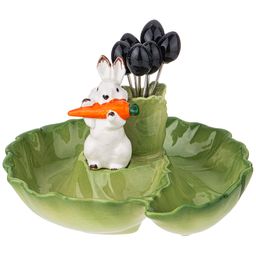 БЛЮДО КРОЛИК 17 СМ, 6 ВИЛОЧЕК