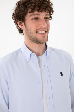 Erkek A__k Mavi Uzun Kollu Basic G_mlek Sepette S_rpriz _ndirim - U.s. polo assn фото 3