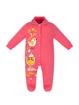 Комбинезон ясельный фуксия принт птички