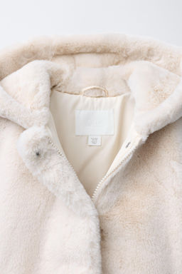 FAUX FUR HOODED JACKET - Zara фото 5