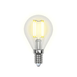 LED-G45-5W/NW/E14/CL/DIM GLA01TR Лампа светодиодная диммируемая. Форма "шар", прозрачная. Серия Air. Белый свет (4000K). Картон. ТМ Uniel
