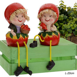 Цена за 2 шт. Фигурка Клубника висячие ножки 2 штуки набор 20 см / 8962 /уп 2/96/