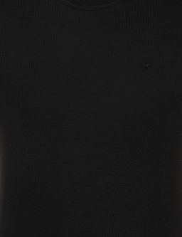 Siyah Slim Fit Bisiklet Yaka Triko T-shirt