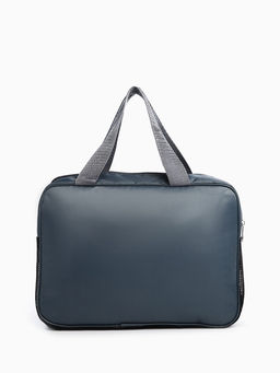 Косметичка - сумочка на молнии с сеткой, с ручками, с вышивкой, серая - Simaland фото 2