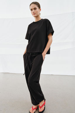PANTAL?N HEAVY COTTON WIDE LEG / Negro - Zara фото 3