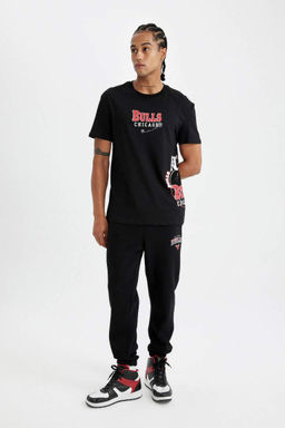 DeFactoFit NBA Chicago Bulls Standart Fit Bisiklet Yaka S?rt Baskl? Pamuklu K?sa Kollu Tisort  фото 4