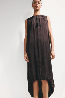 Vestido drapeado con bajo globo - H&m фото 7