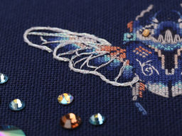 Набор для вышивания PANNA J-7271 Фантазийные жуки. Сапфир и физалис 12.5 х 9 см