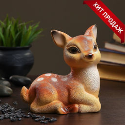 Копилка для денег Оленёнок, гипс, 16?11?17 см