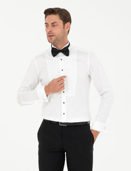 Beyaz Ekstra Slim Fit Smokin G_mlek