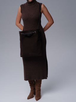 Замшевая сумка Ann DBR 31228 черный каштан  фото 5