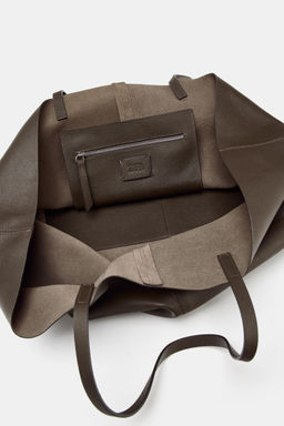 LEATHER MAXI TOTE BAG - Zara фото 4