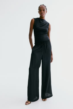 Pantal?n de sat?n con cord?n de ajuste - H&m фото 8