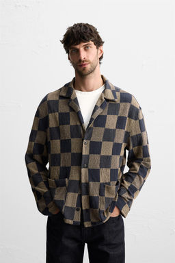 CHECK KNIT SHIRT