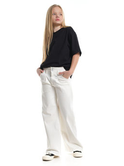 Джинсы черные подростковые палаццо для весны и лета 33-1074 черный - Mini maxi фото 13