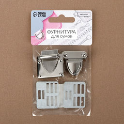 Цена за 5 шт. Застёжка для сумки, 3,3 3,8 см, цвет серебряный - Арт узор фото 6