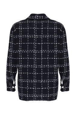 TRENDYOLMILLA Siyah Ekose Cep Detayl? Tuvit Dokuma Ceket Gomlek TWOAW21GO0087 фото 10