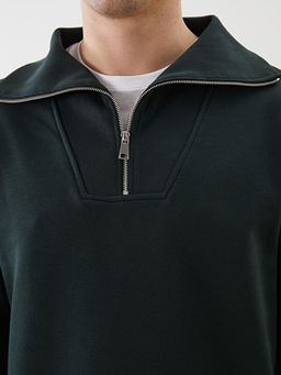 Fermuarl? Dik Yaka Erkek Sweatshirt
