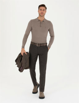 Kahverengi Slim Fit Kuma_ Pantolon