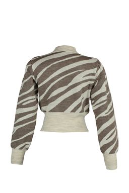 Vizon Zebra Desenli Crop Triko Kazak TWOAW21KZ0010