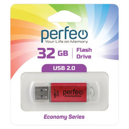Флеш-накопитель 32Гб "Perfeo E01" Red economy series
