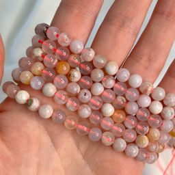 Бусины для украшений из Агата цветочного (55 бусин)