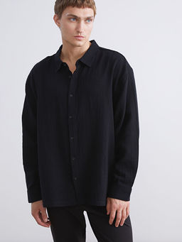 B?y?k Beden Rahat Kal?p Uzun Kollu M?slin Erkek G?mlek