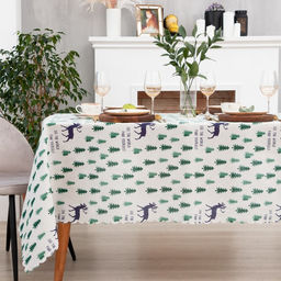Скатерть Доляна Елочки 145х2003см,100%пэ, рогожка 130 гр/м